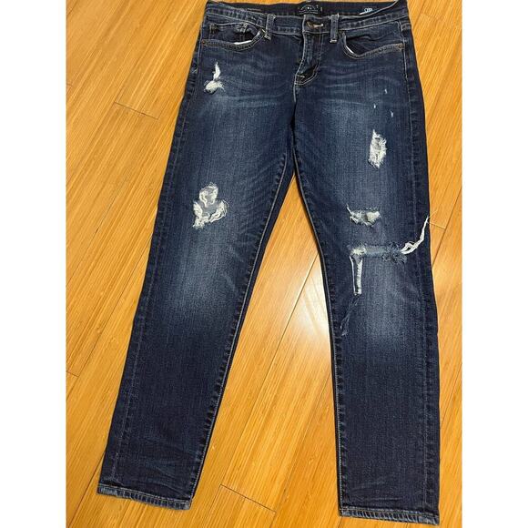 Lucky Brand Jeans Sienna Slim Boyfriend Women’s 6/28 Distressed Raw Hem Boho - Picture 1 of 16